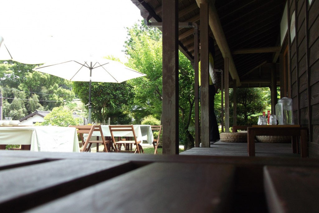"Engawa", Japanese traditional architecture of wooden verandah.