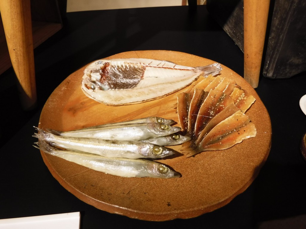 Replicas of dried fishes, so-called "Himono".