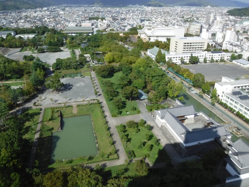20 Birds eye view of Sumpu Castle from the top stair of Shizuoka gov office