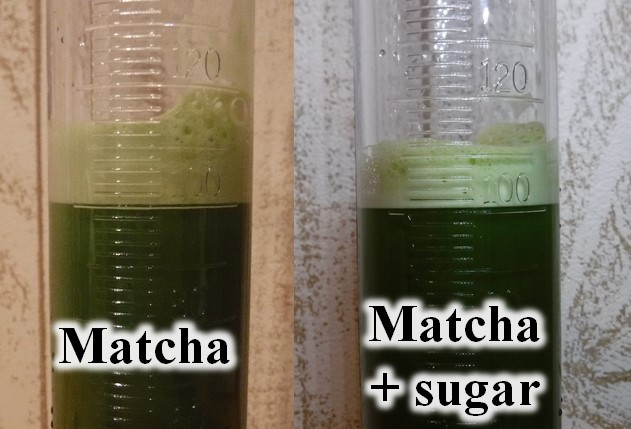03 foam structure difference between matcha and matcha with sugar